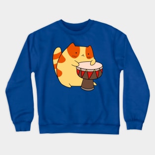 Djembe Tabby Cat Crewneck Sweatshirt